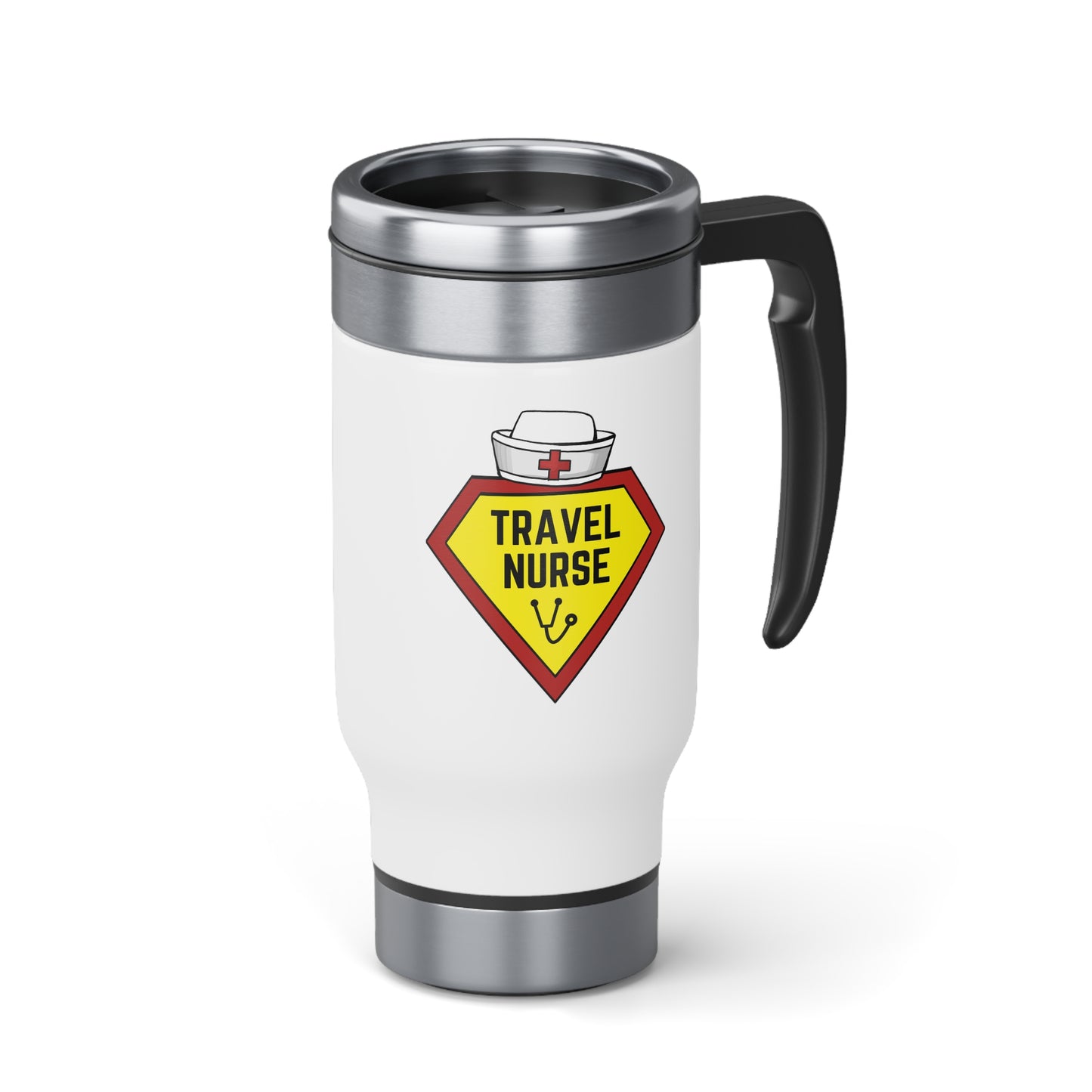 Travel Nurse Stainless Steel Travel Mug with Handle, 14oz